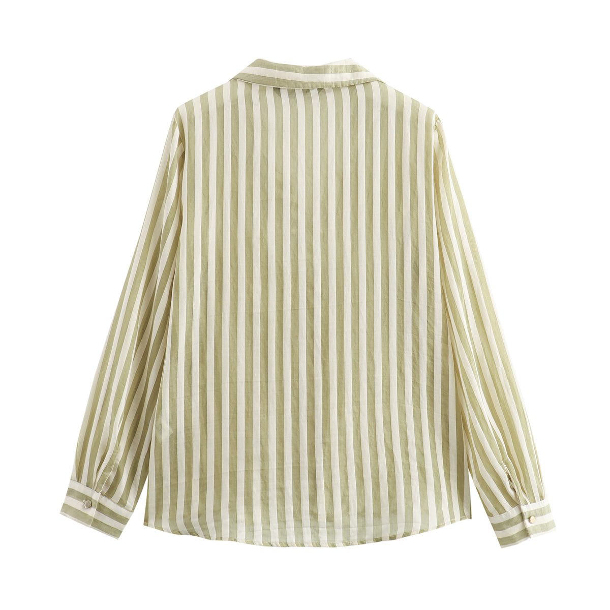 Autumn Women Clothing Urban Casual Striped Vertical Long Sleeve Shirt