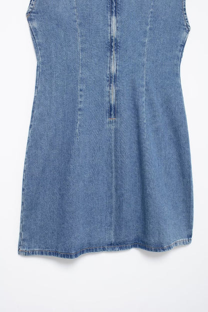 Women Clothing Comfortable Sleeveless Slim Casual Denim Short Dress