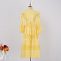 Women Spring And Autumn Embroidery Stand Collar Long Sleeve Solid Maxi Long Dress