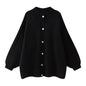 Fall Women Urban Casual Top Metal Button Cardigan Sweater