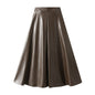 High Waist Umbrella Skirt Faux Leather Skirt Women Autumn Winter Slimming Casual A line Skirt Large Swing Skirt