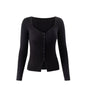 Women Spring Solid Knitwear Button Short Cardigans