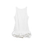 Women Clothing Solid Color Frilled Round Neck Sleeveless Dress