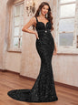 Women Prom Party Dress Sequined Sleeveless High End Affordable Luxury Fishtail Evening Gown Elegant