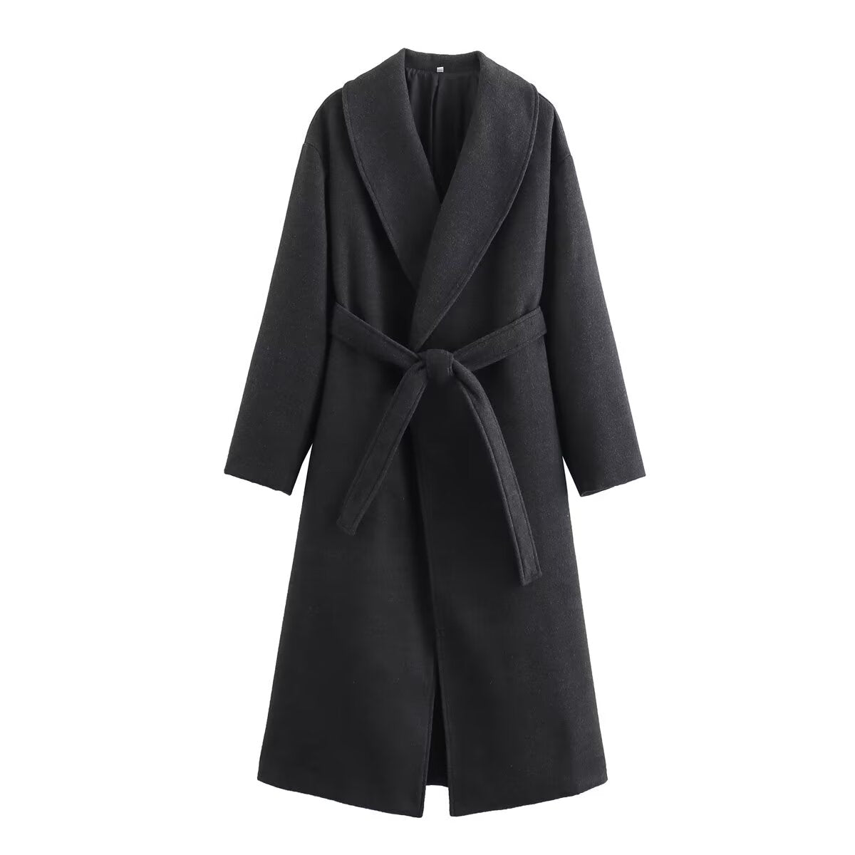 Casual Long Woolen Coat Autumn Winter Women High Street Woolen Coat