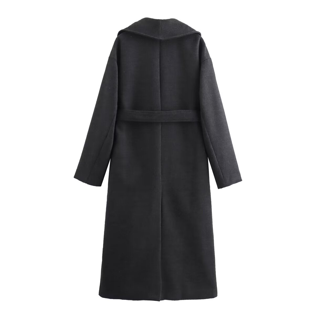 Casual Long Woolen Coat Autumn Winter Women High Street Woolen Coat