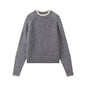 Three Color Round Neck Sweater Women Autumn Winter Simple All Matching Sweater