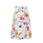 Women V Neck Wide Shoulder Strap Patchwork Printed Short Top Cape Skirt