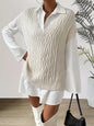 Lazy Twist Weave Sweater Sleeveless Knit Vest Simple Loose Curve Top