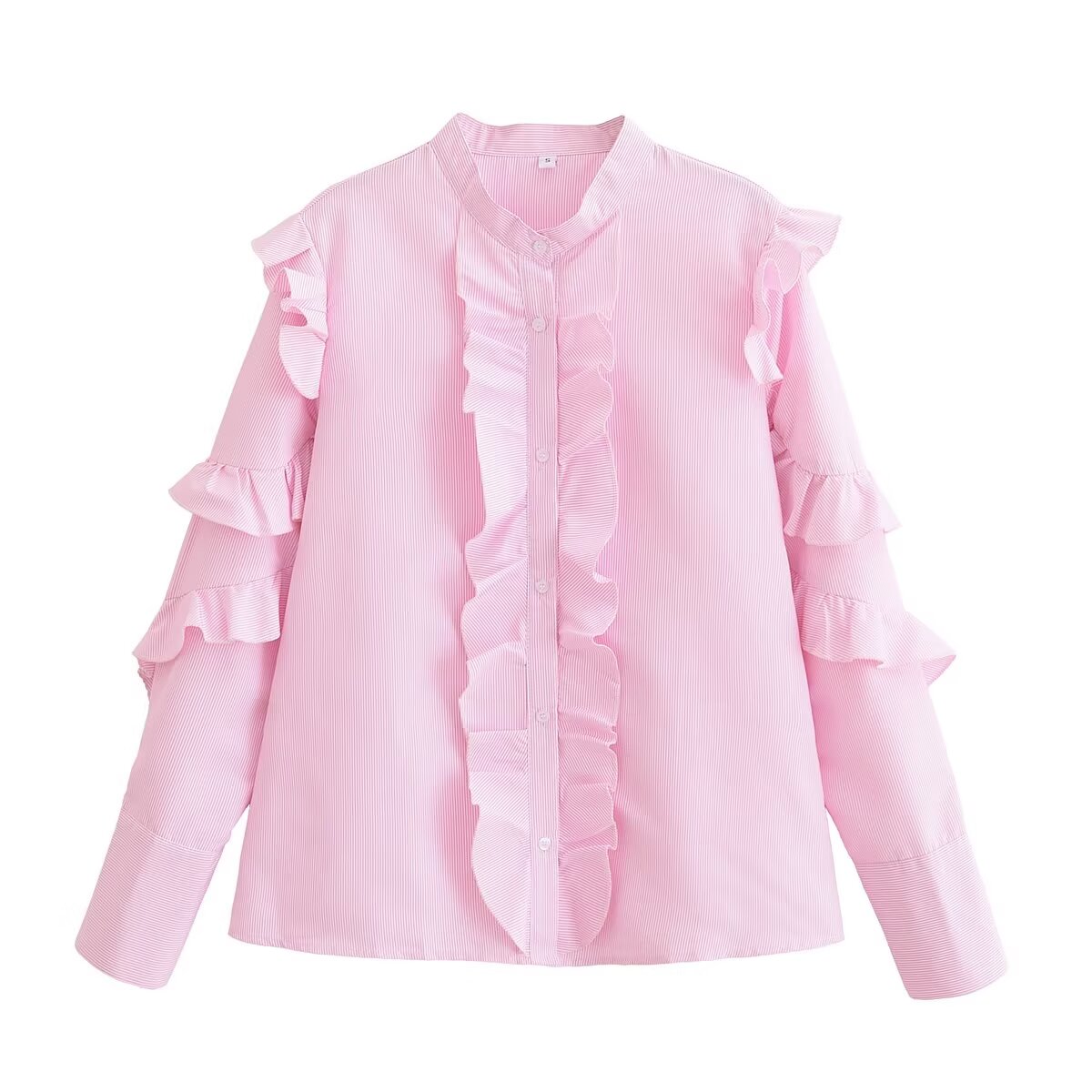 Early Autumn Ruffle Loose Long Sleeve Shirt