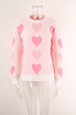 Sweater Winter Women Clothing Love Valentine Day Round Neck Pullover Peach Heart Sweater Women