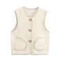 Fall Women Clothing Double Sided Cotton Knitted Corduroy Edge Vest