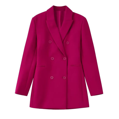 Fall Women Clothing Double Breasted Blazer