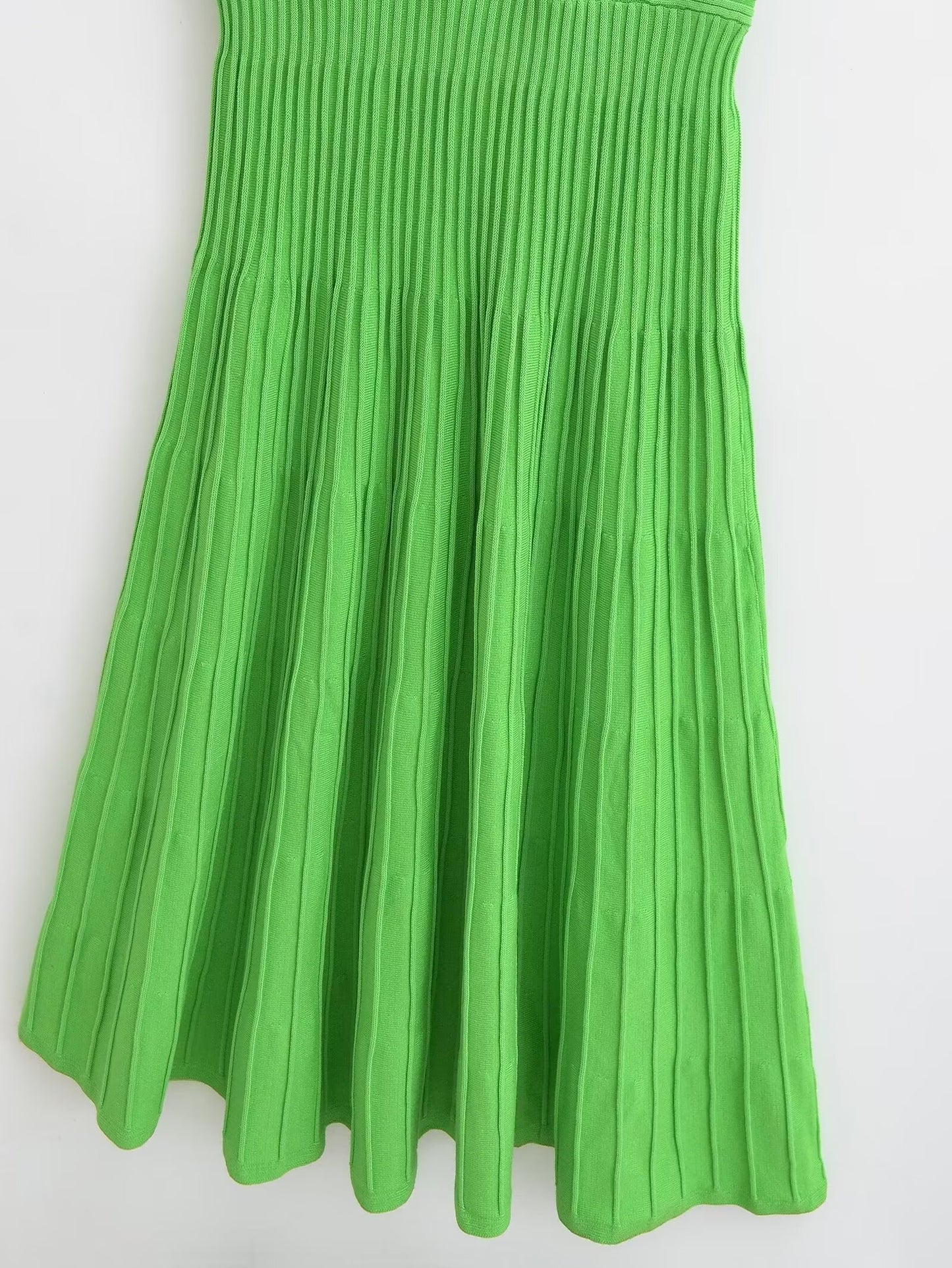 Summer Sexy Sexy Slim Fit Tube Top Straight Green Dress Sleeveless Knitted Dress