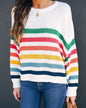 Autumn Winter Original Sweater Striped Stitching Internet Celebrity Knitwear Sweater Women