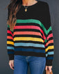 Autumn Winter Original Sweater Striped Stitching Internet Celebrity Knitwear Sweater Women