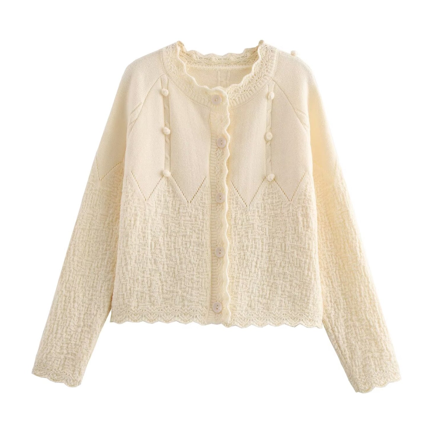 French Gentle Knitted Cardigan Women Sweet Idle Loose Sweater Coat Autumn Top