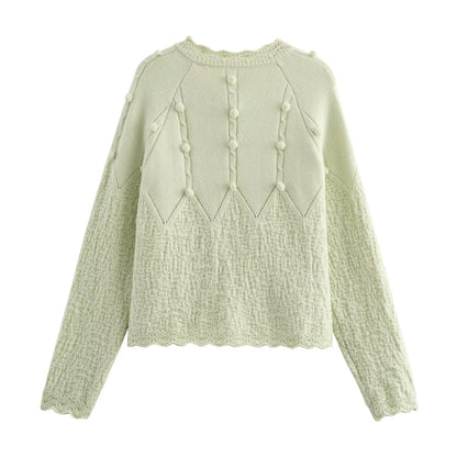 French Gentle Knitted Cardigan Women Sweet Idle Loose Sweater Coat Autumn Top