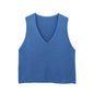 Women Clothing Autumn Klein Blue V neck Bandage Dress Knitted Vest Outer Wear