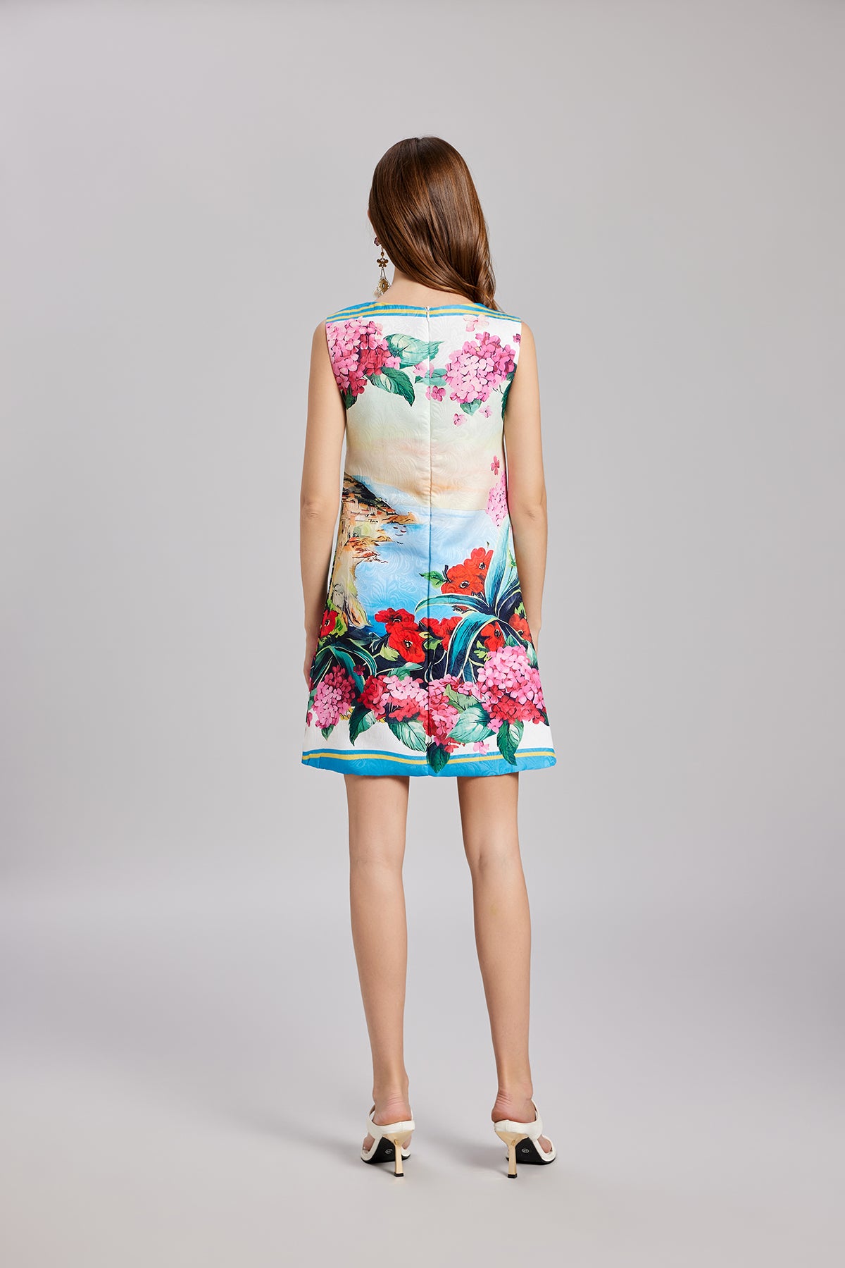 Early Spring Embroidery Ball Positioning Print Vest Dress