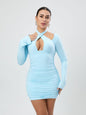 Super Sexy Dress Stretch Long Sleeve Halter Skinny Sexy Women Clothing