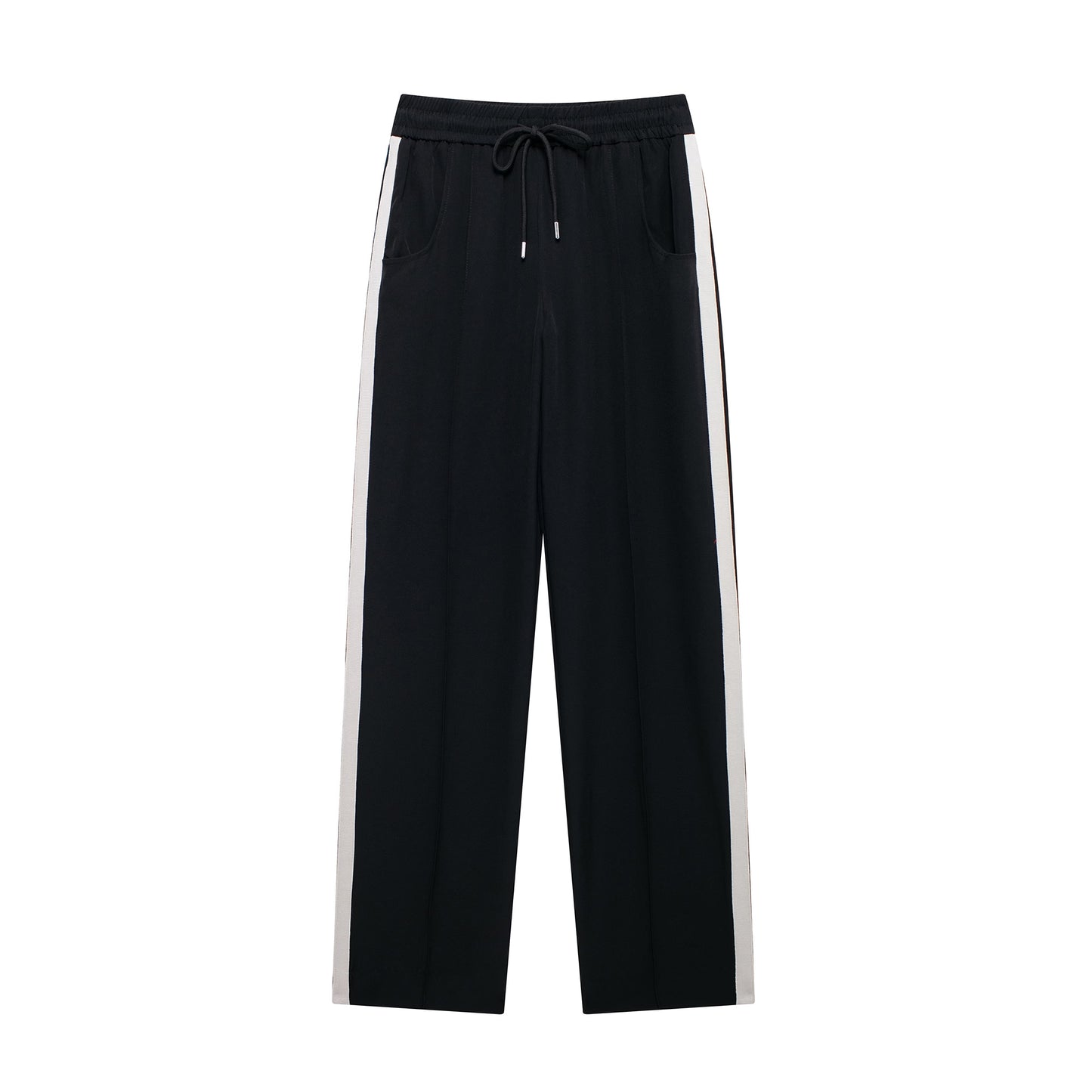 Autumn Casual All Matching Elastic Waistband Side Striped Casual Pants Trousers Women