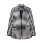 Fall Women Clothing Stylish Simple Houndstooth Woolen Coat