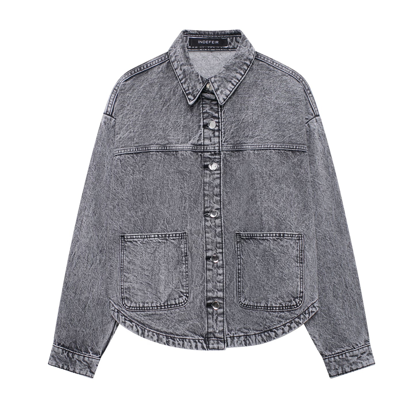 European Women Clothing Summer Street Casual Denim Shacket Coat