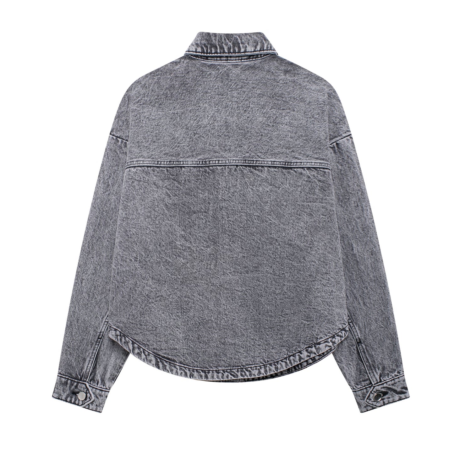 European Women Clothing Summer Street Casual Denim Shacket Coat