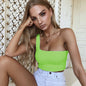 Popular Sexy One Shoulder Cropped Top Women Clothing