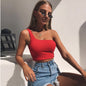 Popular Sexy One Shoulder Cropped Top Women Clothing