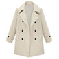 Autumn Double Breasted Woolen Coat Female Blazer Collar Long Sleeve Coat