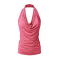 Base Shirt Solid Color Pullover Sleeveless T-shirt Women Pendant Backless Sexy Vest