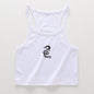 New Women Dragon Totem Print Bare Cropped Slim Fit Short Camisole Undershirt