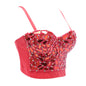 Golden Sling Net Red Star Dance Show Performance Clothes Beaded Glass Sequined Vest Female Wrapped Chest