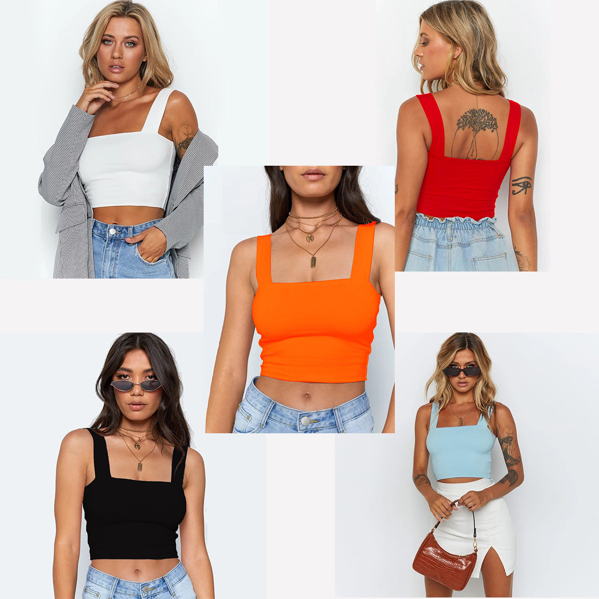 Women Clothing Summer Women T-shirt Sexy Cropped Top