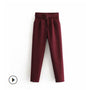 Women Clothing Four Seasons Popular High Waist All-Matching Pleated Casual with Belt Work Pant Harem Pants