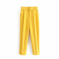 Women Clothing Four Seasons Popular High Waist All-Matching Pleated Casual with Belt Work Pant Harem Pants