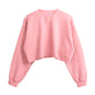 Fleece Lined Long Sleeved Fitness Yoga Wear Top Sports Cropped   Short Sweater for Women