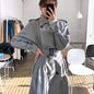 Korean Spring Autumn Slim Fit Waist Women Coat Mid-Length Casual Trench Coat Women