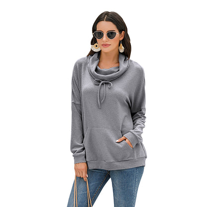 Autumn Winter Cashmere Loose Long Sleeve Solid Color Pullover Sweatshirt Plush Top Women