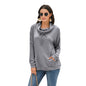 Autumn Winter Cashmere Loose Long Sleeve Solid Color Pullover Sweatshirt Plush Top Women