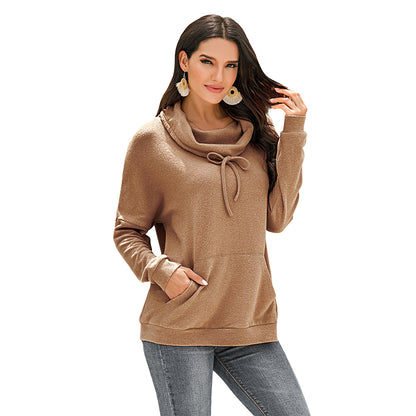 Autumn Winter Cashmere Loose Long Sleeve Solid Color Pullover Sweatshirt Plush Top Women