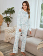 Autumn Winter Ladies Home Casual Suit Tie Dyed Printed Long Sleeved Trousers Two Piece Pajamas Suit Women