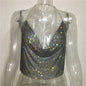 Women Clothing Rhinestone Rhinestone Vest Sexy Party Nightclub Sexy Suit Rhinestone Top Sling