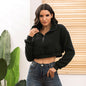 Women Clothing  Autumn Winter Lamb Wool Zipper Coat Plush Pullover Sweater Top