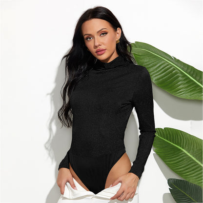 Women T-shirt Autumn Winter Small Turtleneck Pullover Long Sleeve Bodysuit Stretch Bottoming Shirt