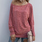 Autumn Winter off-Neck Long Sleeve Bottoming T-shirt Casual Sweater Top for Women