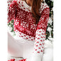 Autumn Winter Casual Christmas Snowflake Long Sleeve round Neck Knitted Pullover Sweater