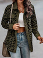 Full Size Leopard Buttoned Jacket